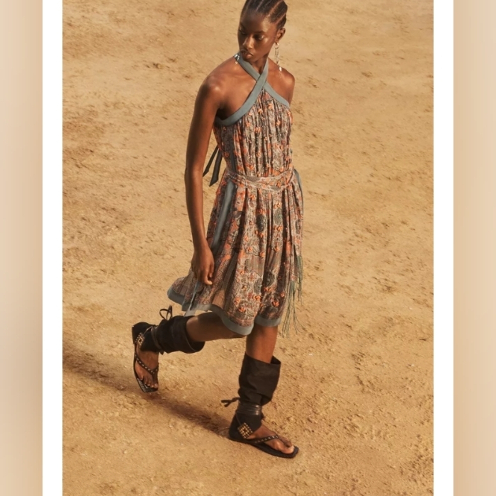 Zara Limited Edition Print Halter Dress